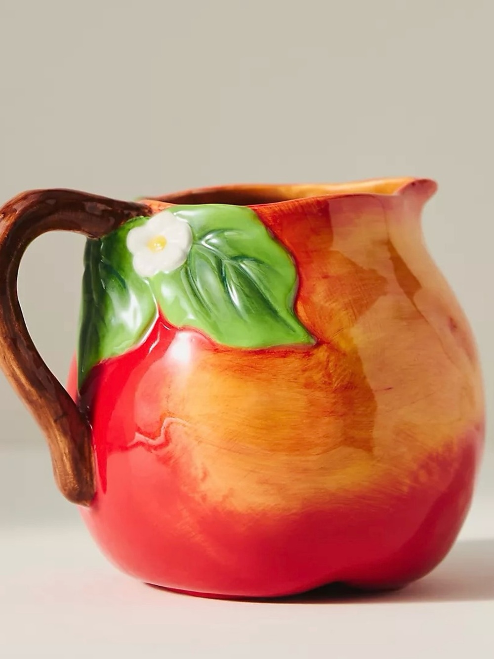 Anthropologie Foster Peach Stoneware Jug